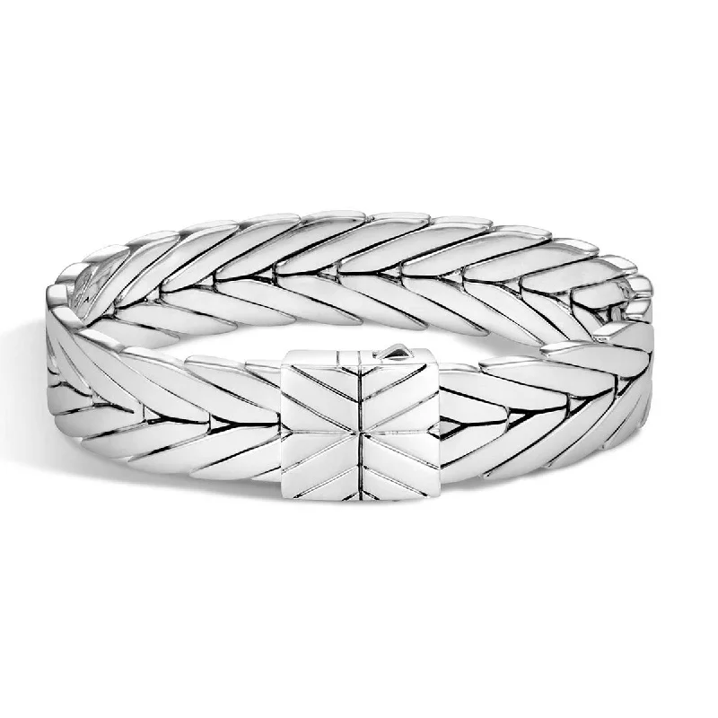 silver rope chain men Modern Chain Silver Large Bracelet
