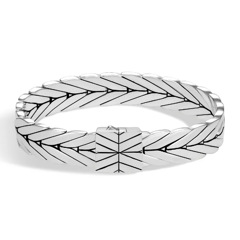 handmade braided anklet Modern Chain Silver Medium Bracelet