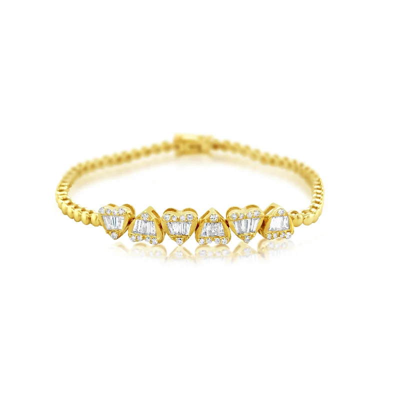 Multi Heart Diamond Bracelet