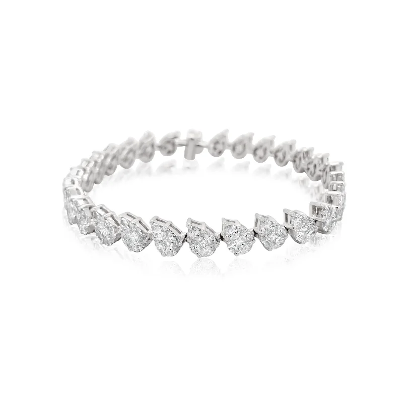 birthstone necklace for mom Pear Shape Diamond Illusion Tennis Bracelet