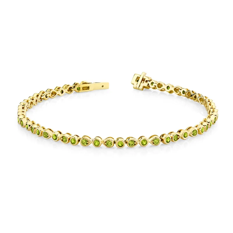 Peridot 14K Yellow Gold Bracelet