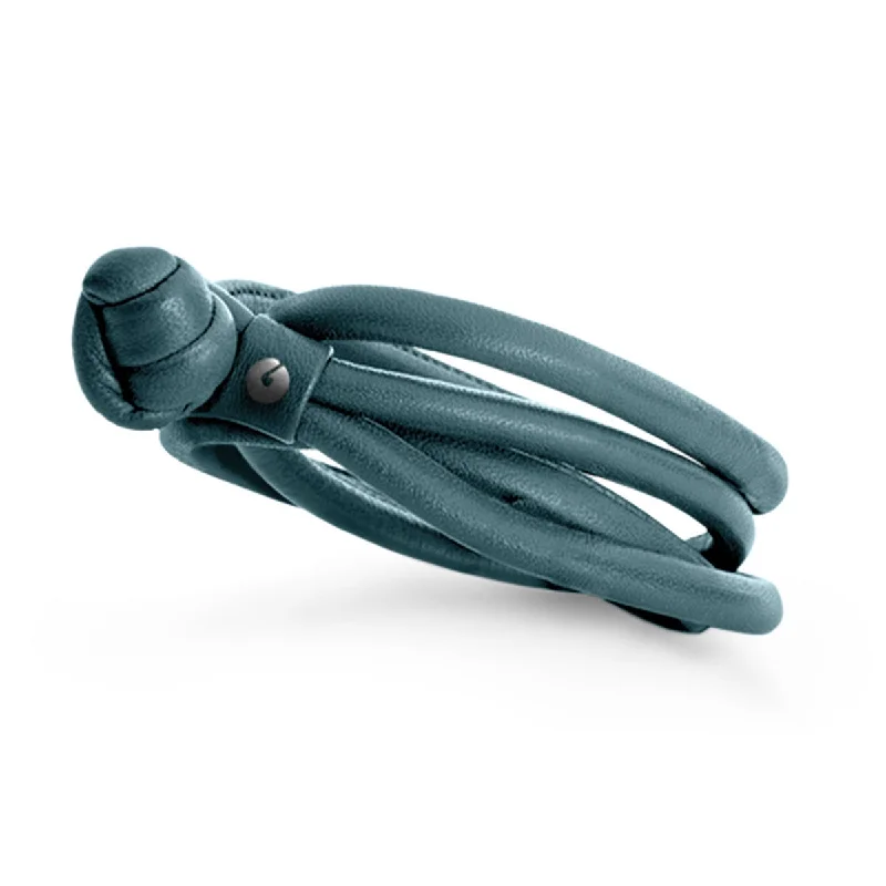 white gold infinity ring Petrol Leather Bracelet