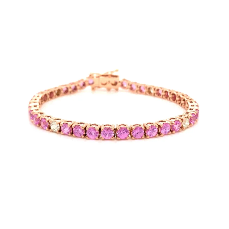 real tiger’s eye bead bracelet Pink Sapphire and Diamond Tennis Bracelet