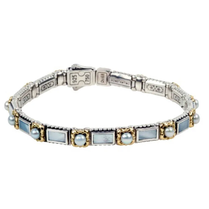 vintage diamond drop necklace Rectangle Link Bracelet with Mother of Pearl and Pearl vintage diamond drop necklace Rectangle Link Bracelet with Mother of Pearl and Pearl