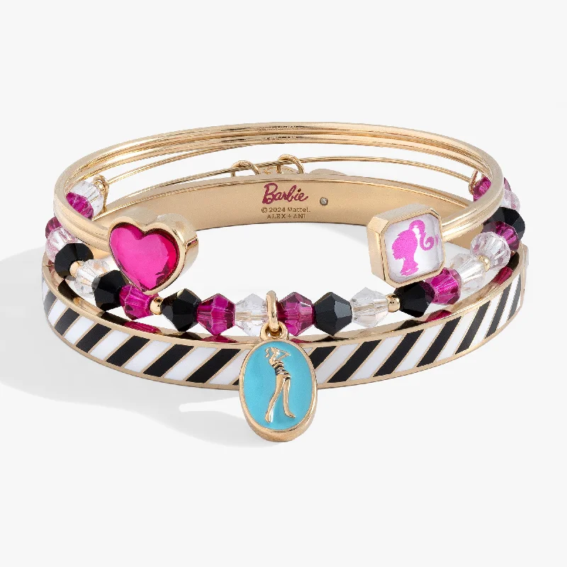 braided gold chain bracelet Retro Barbie™ Bracelet Set of 3