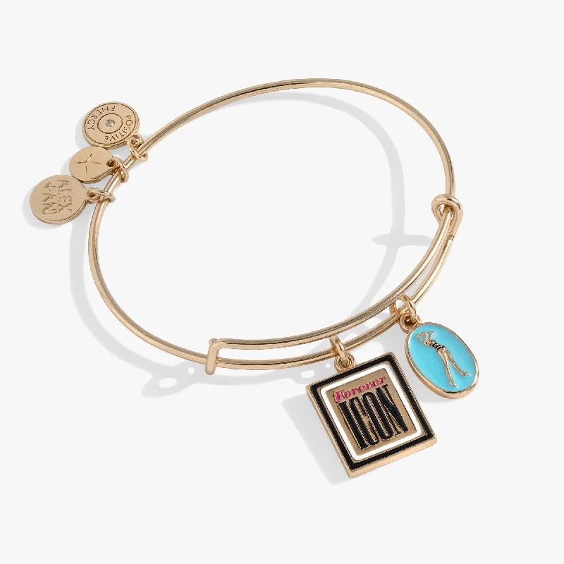 minimal diamond bar necklace Retro Barbie™ Duo Charm Bangle