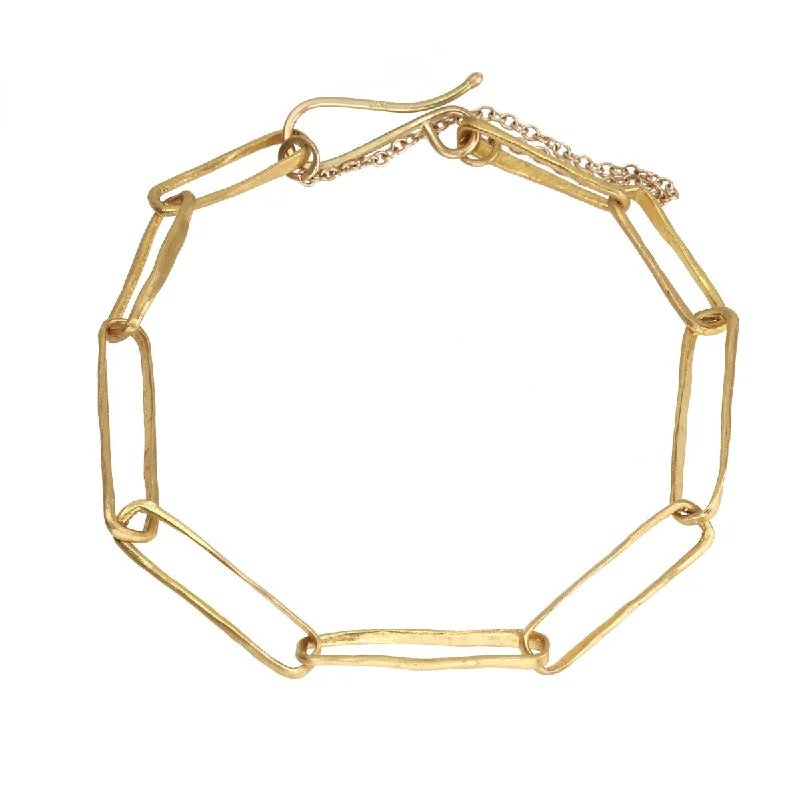 celestial zodiac sign necklace 22K Gold Handmade Paperclip Chain Bracelet
