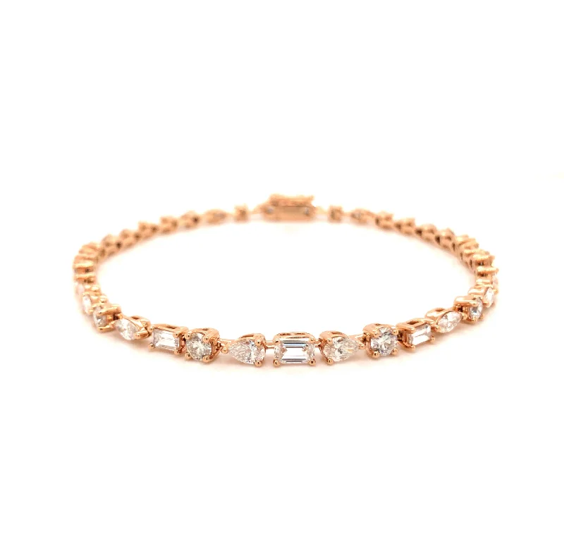 sapphire and diamond eternity ring Rose Gold Multi-Shape Diamond Bracelet