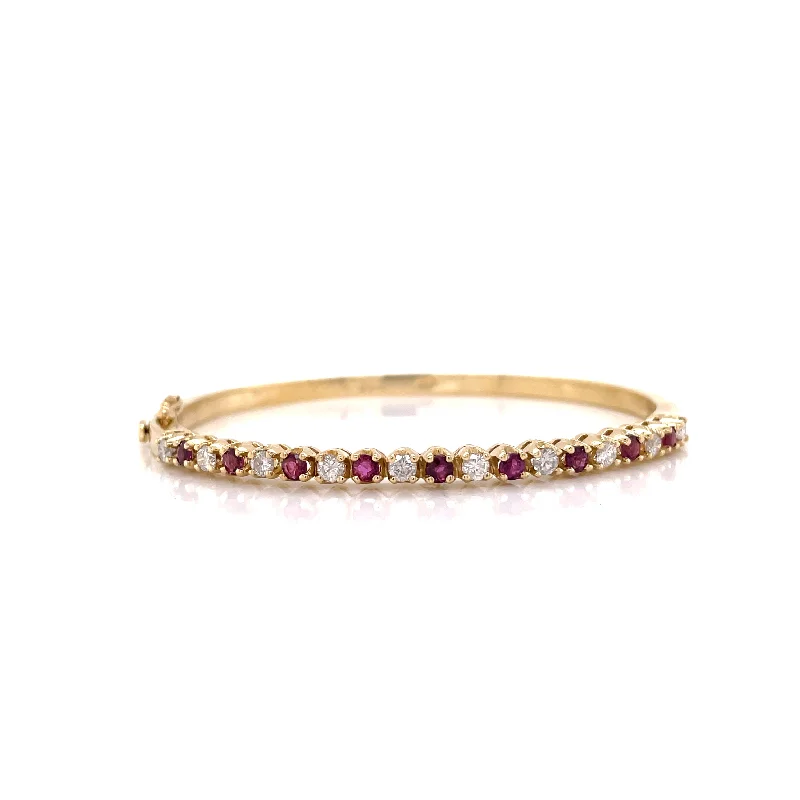 RUBY AND DIAMOND BANGLE BRACELET