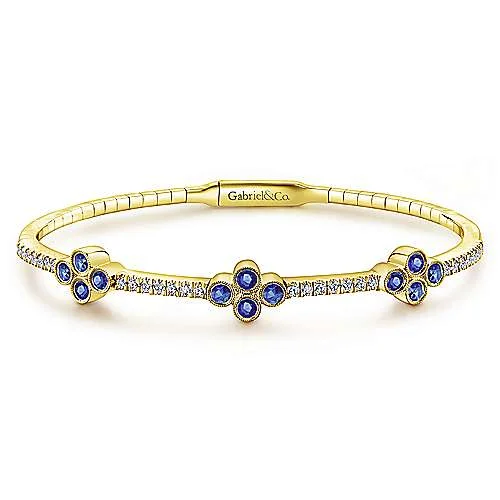 SAPPHIRE AND DIAMOND BANGLE BRACELET