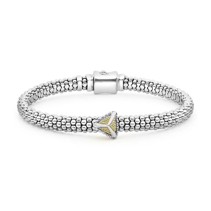 Single Station Pyramid Caviar Bracelet