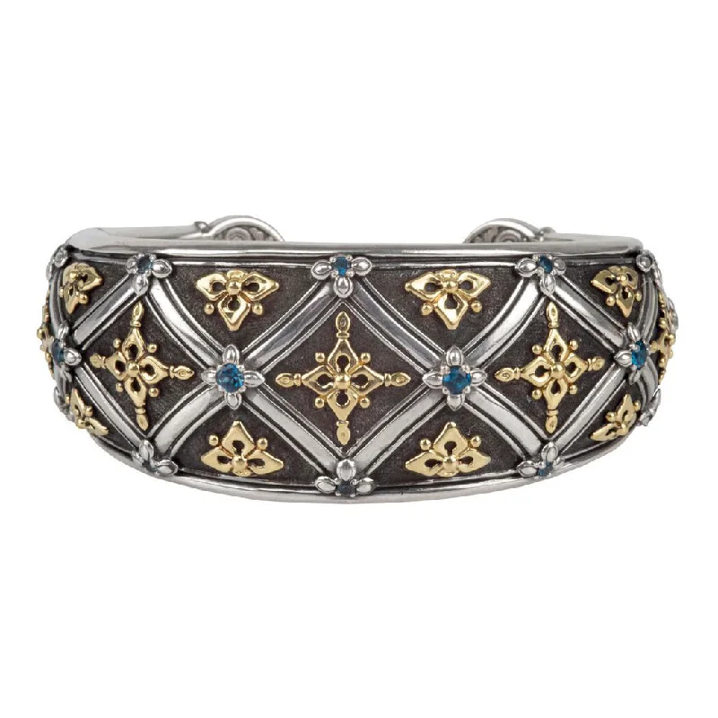 black pearl earrings classic Sterling Silver & 18K Gold Multi Stone Bracelet