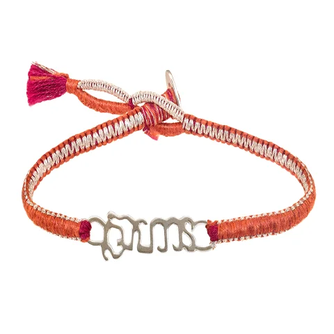 simple crystal earrings Sterling Silver "Brave" Bracelet on Burnt Orange Cotton Cobra Cord simple crystal earrings Sterling Silver "Brave" Bracelet on Burnt Orange Cotton Cobra Cord