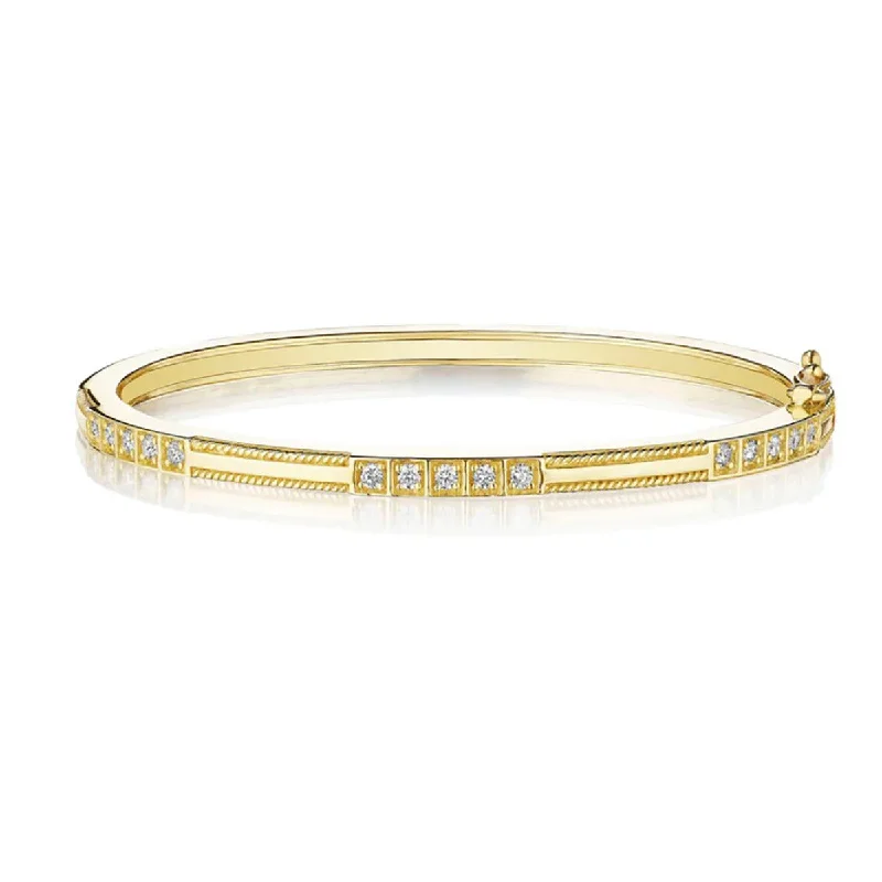 Triple Box Set Station Bangle Bracelet with Twist