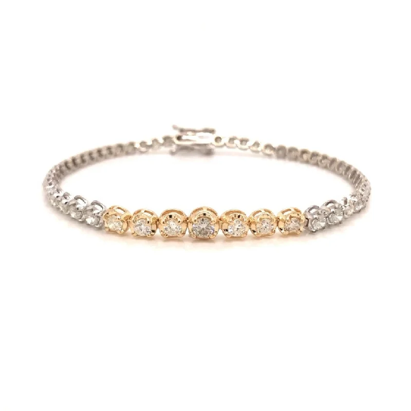 minimalist sapphire drop necklace Two-Tone Graduated Diamond Bracelet