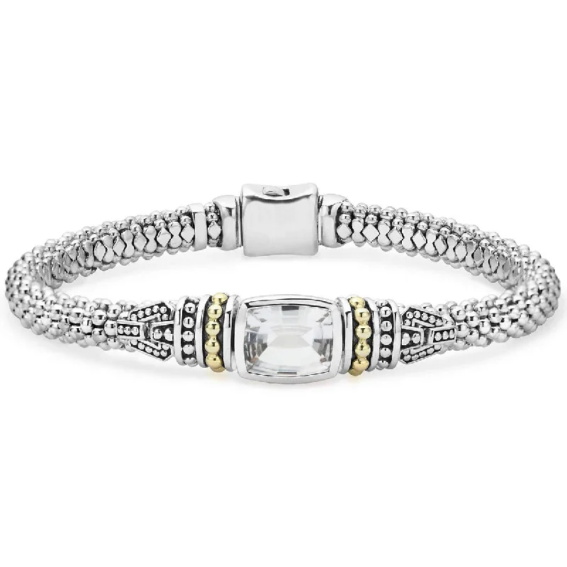 handmade leather ring White Topaz Caviar Bracelet