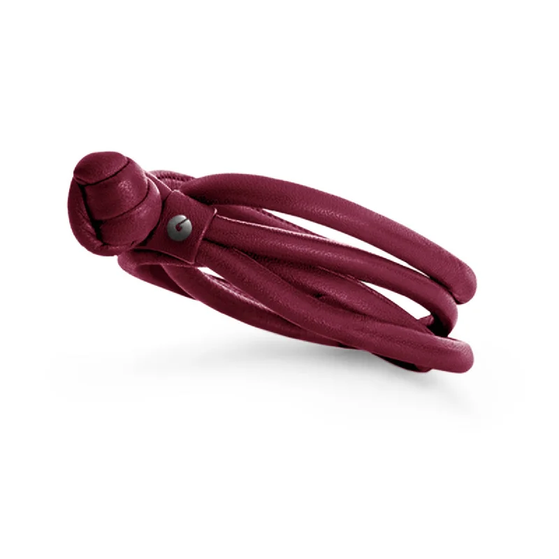 elegant drop earrings wedding Wine Red Leather Bracelet
