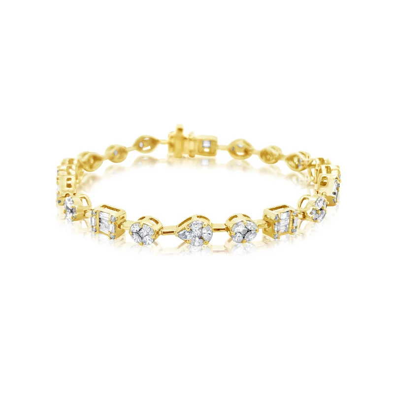 personalized couple’s keychain pendant Yellow Gold Multi Shape Diamond Illusion Tennis Bracelet personalized couple’s keychain pendant Yellow Gold Multi Shape Diamond Illusion Tennis Bracelet