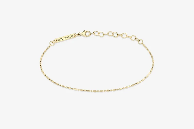 diamond halo pendant necklace Zoe Chicco 14k Gold Tube & Bead Bracelet
