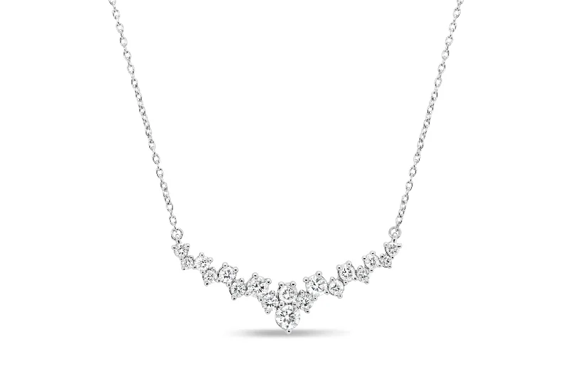 heart-shaped promise ring sterling silver 0.50CTW White Gold Tiara Necklace