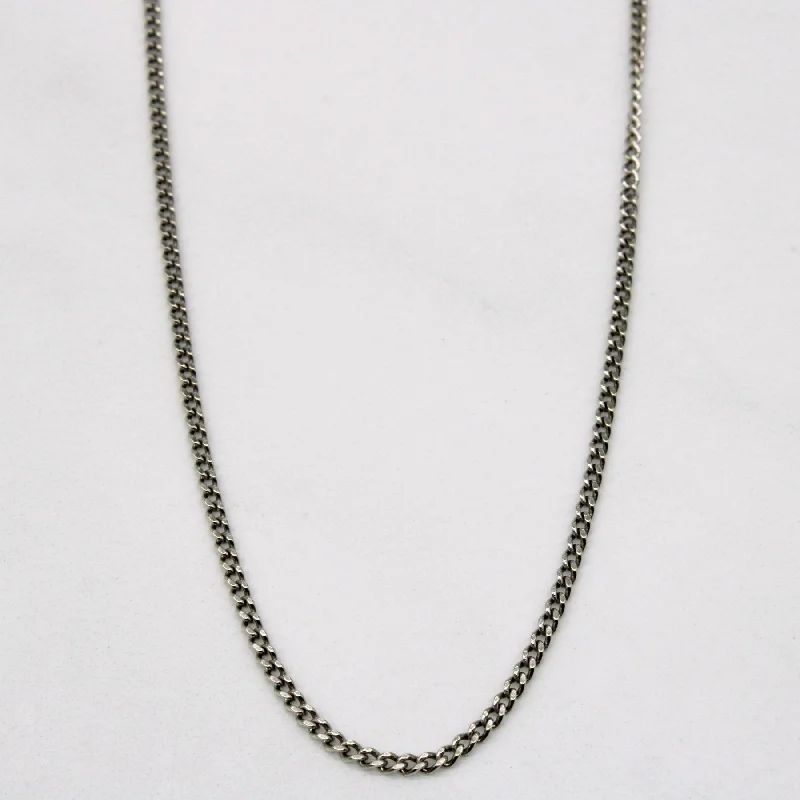 aquamarine and diamond wedding ring 10k White Gold Curb Link Chain | 23" |