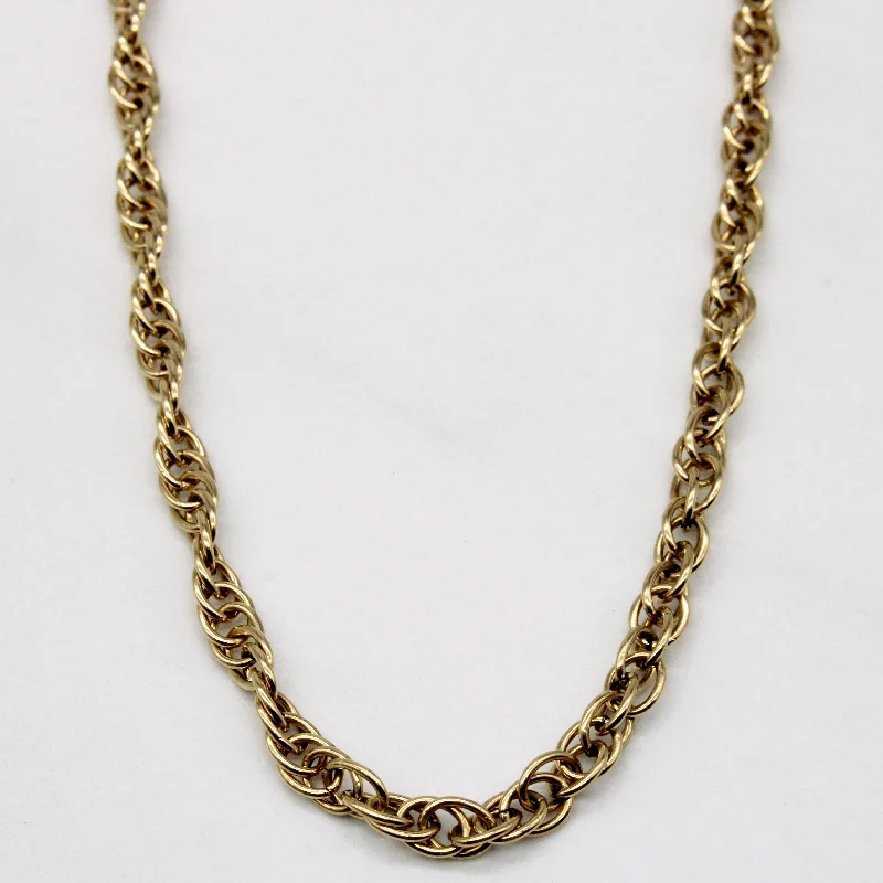 rose gold anklet chain 10k Yellow Gold Woven Link Chain | 18" |
