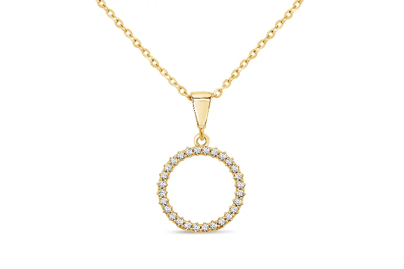 handmade gemstone anklet boho 10KT Yellow Gold Circle Necklace