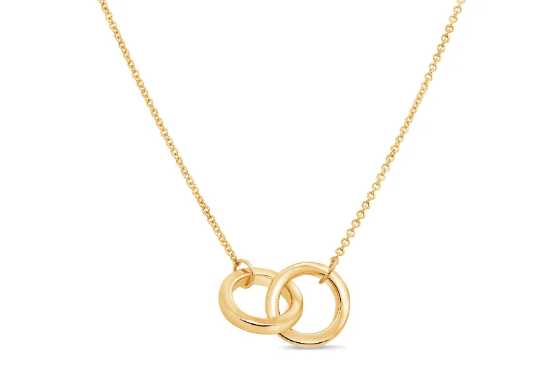 classic pearl strand necklace 10KT Yellow Gold Double Circle Necklace