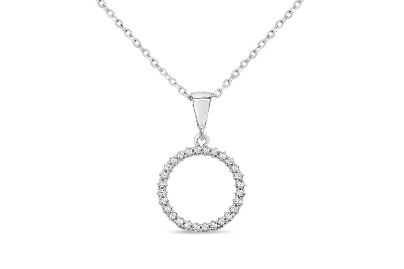 butterfly pendant necklace delicate 10KT White Gold Circle Necklace