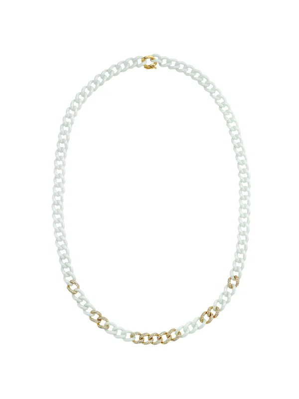 handmade beaded stretch bracelet 11 Diamond Pavé and White Ceramic Medium Link Chain Yellow Gold Necklace handmade beaded stretch bracelet 11 Diamond Pavé and White Ceramic Medium Link Chain Yellow Gold Necklace