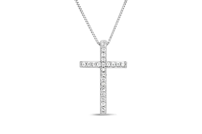 sterling silver toe ring set .11CTW White Gold Cross Necklace