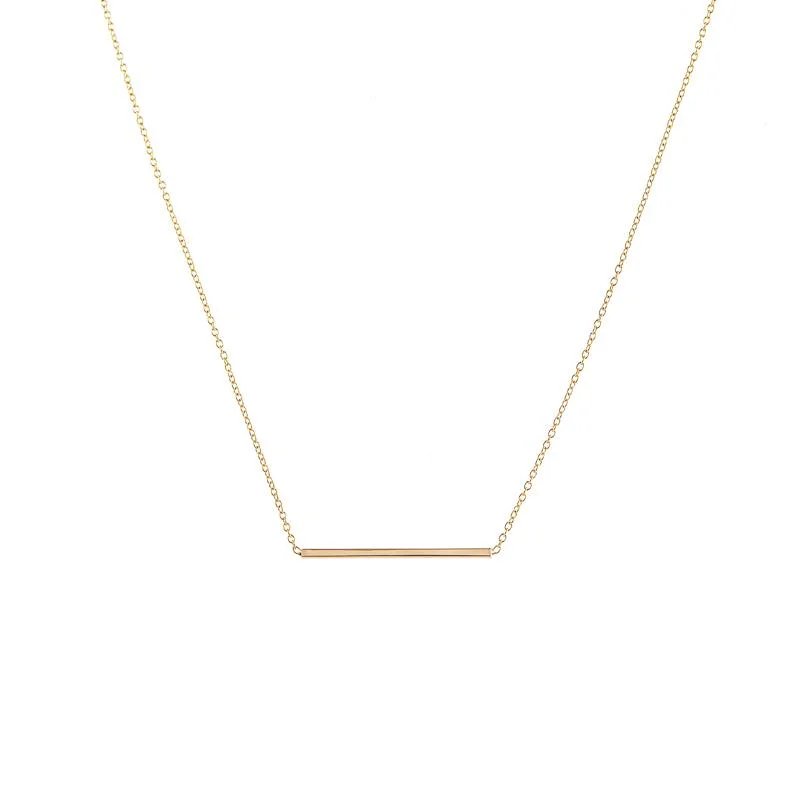 personalized name ring Long Bar Necklace
