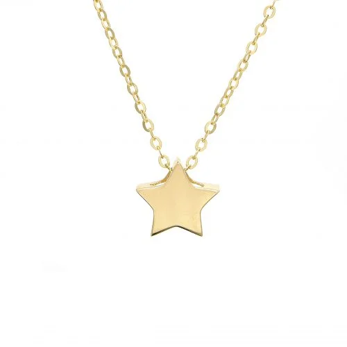 14K Yellow Gold Star Necklace