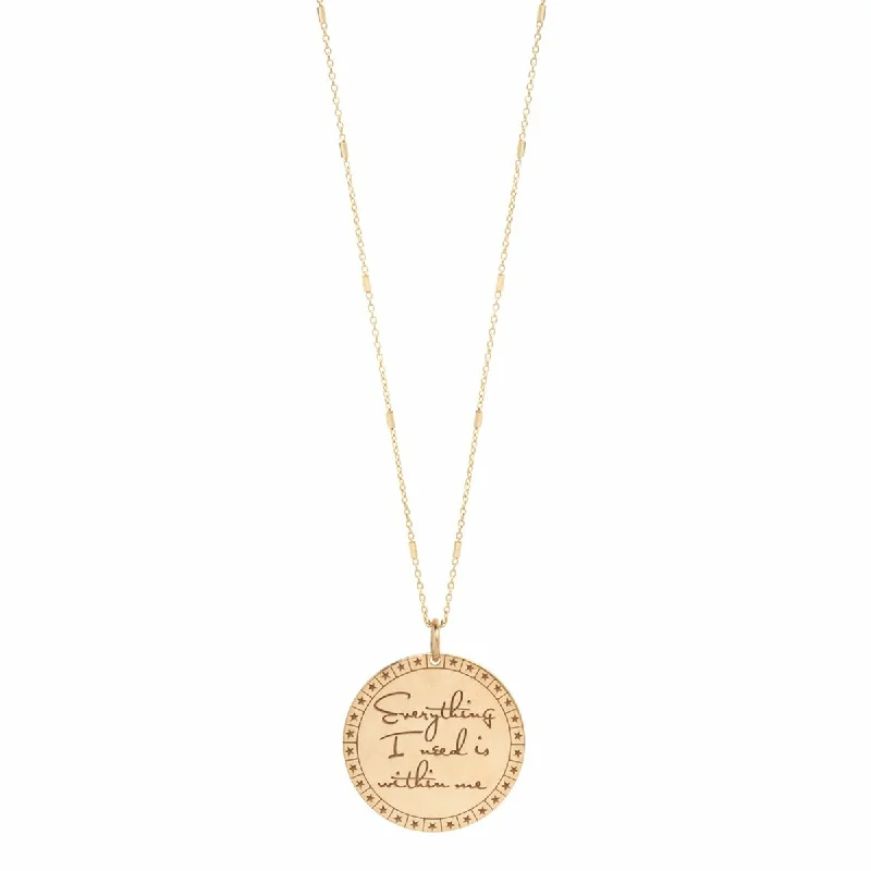 custom gold name necklace Medium Mantra Necklace