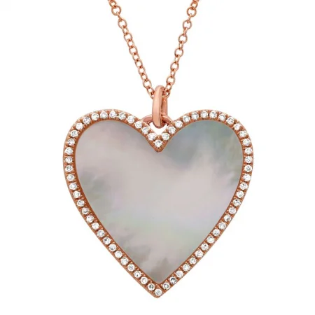 simple gold stacking rings 14K Rose Gold Diamond + Mother of Pearl Large Heart Necklace simple gold stacking rings 14K Rose Gold Diamond + Mother of Pearl Large Heart Necklace