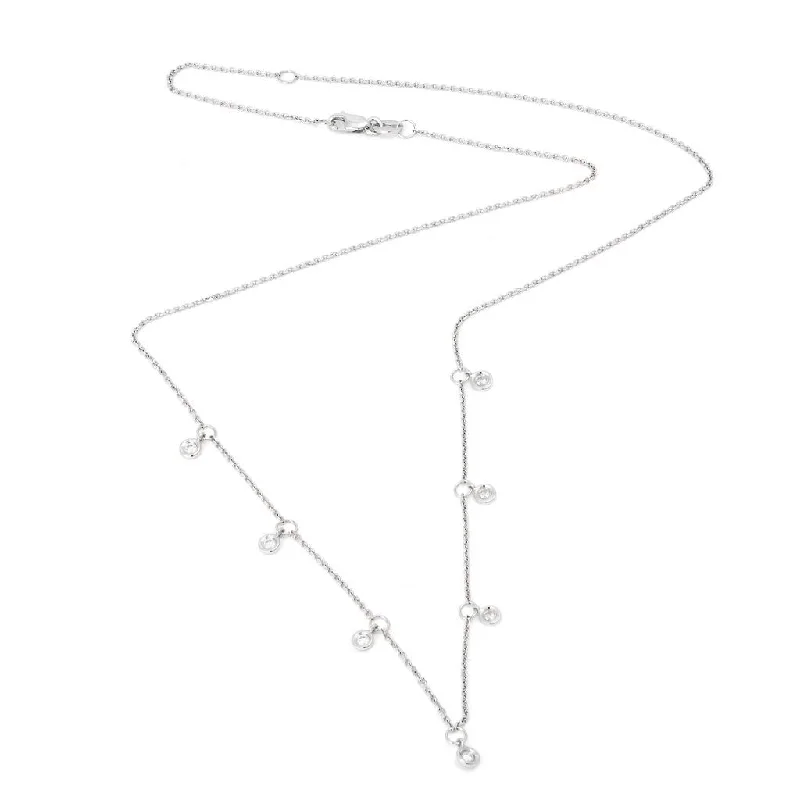 men’s engraved cuff bracelet 14K White Gold Dangle Diamond By The Yard Necklace