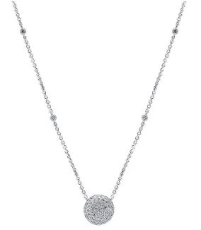 14K White Gold Diamond By The Yard + Pave Pendant