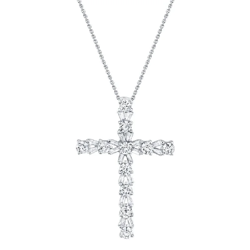 gemstone cluster earrings silver 14K White Gold Diamond Cross Necklace