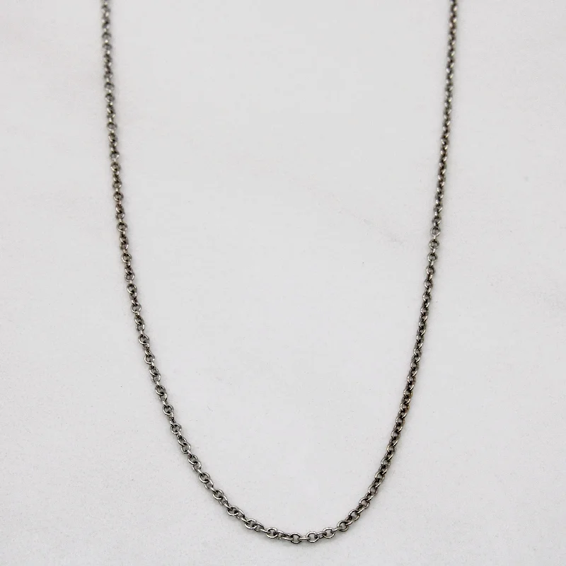 unique diamond tennis bracelet 14k White Gold Oval Link Chain | 18" |