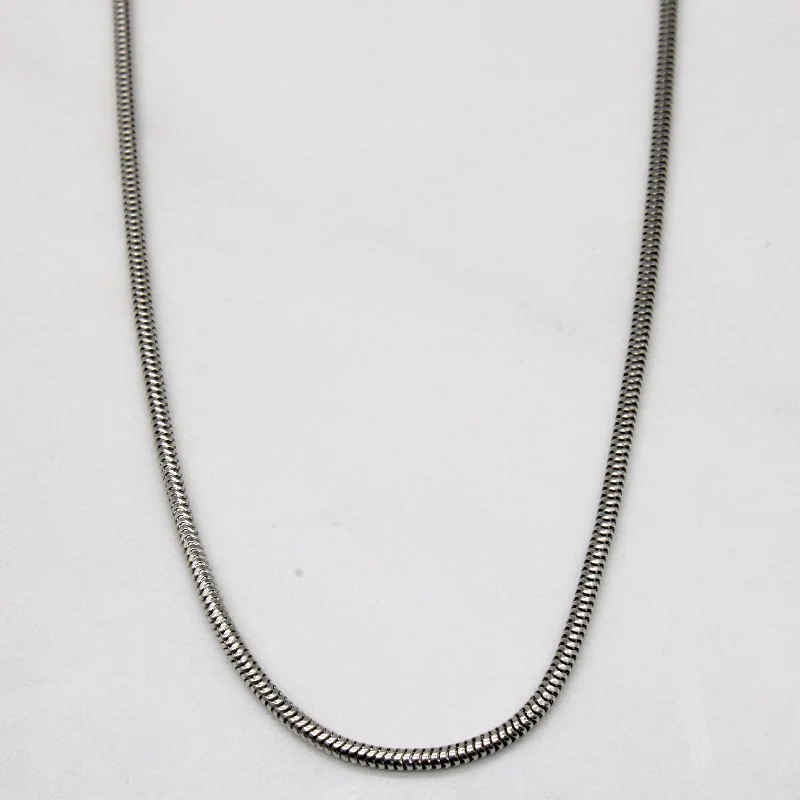 chunky statement cuff bracelet 14k White Gold Tube Chain | 17" |