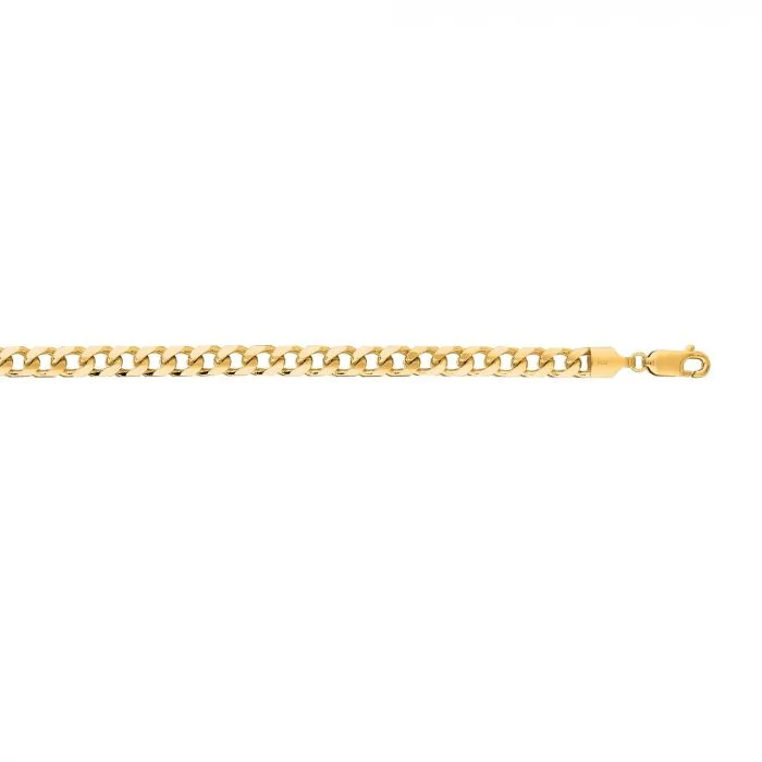 antique silver charm bracelet 14K Yellow Gold 5.5mm Miami Cuban Chain