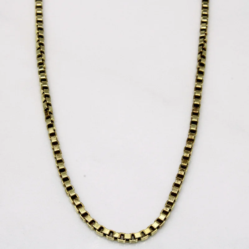 custom gold name necklace 14k Yellow Gold Box Link Chain | 18" |