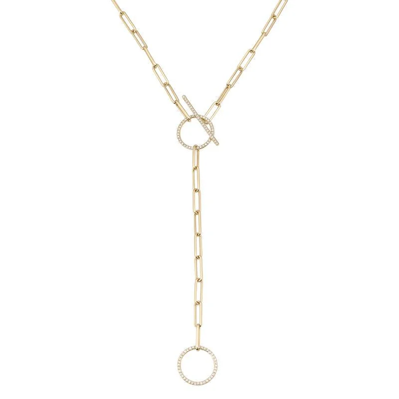 rose gold anklet chain 14K Yellow Gold Chain Toggle Paperclip Necklace