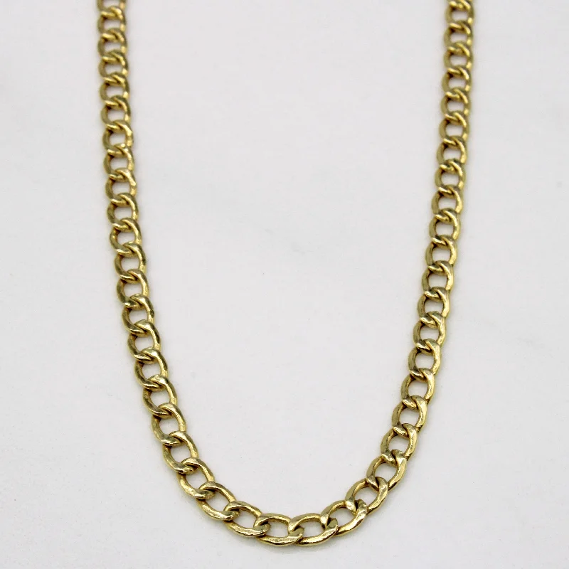 dainty sapphire gemstone bracelet 14k Yellow Gold Curb Link Chain | 24" |
