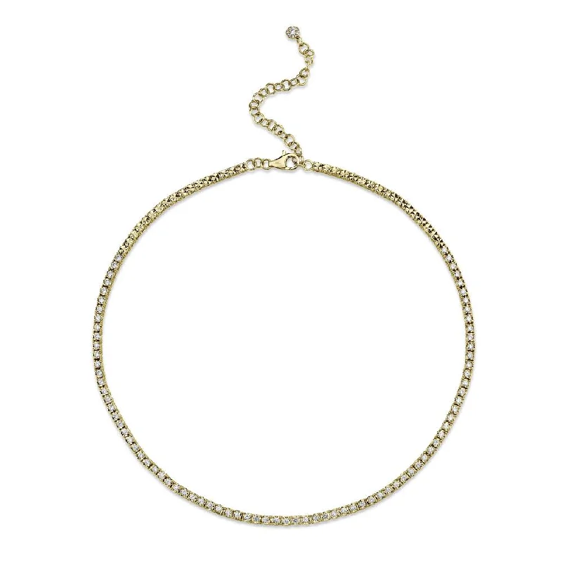 ruby and diamond engagement ring 14K Yellow Gold Diamond Illusion Tennis Necklace