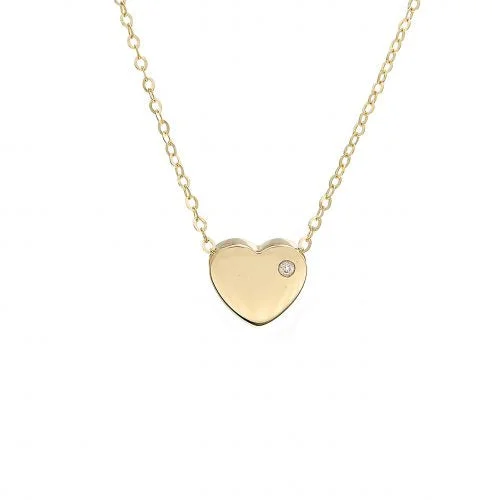 tiny star constellation bracelet 14K Yellow Gold Heart With Diamond Necklace