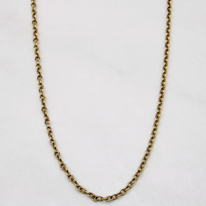 diamond wedding band for women 14k Yellow Gold Oval Link Chain | 22" |