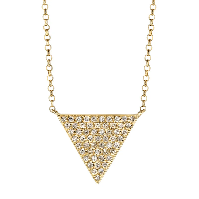 14K Yellow Gold Triangle Necklace