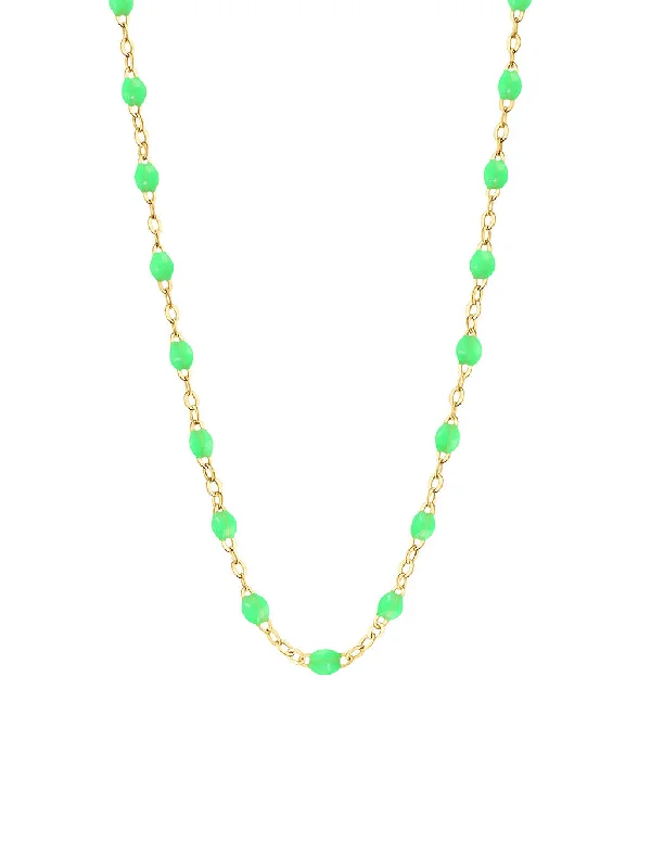 celestial moon and star necklace Classic Gigi Neon Resin Yellow Gold Necklace