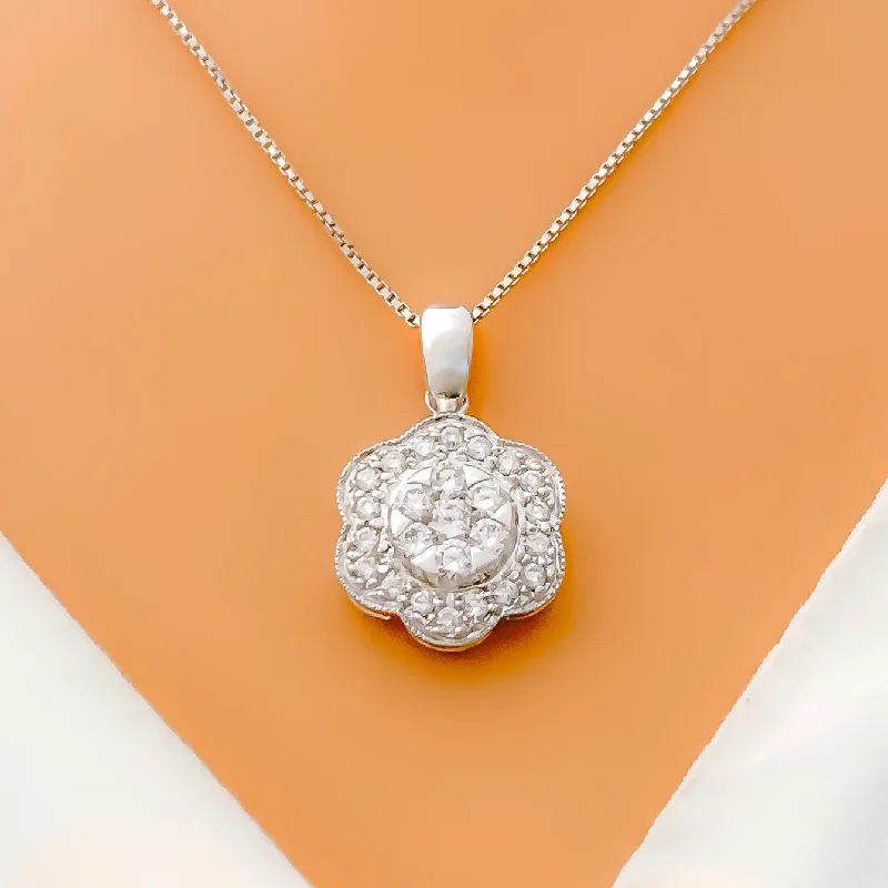 Graceful Diamond Primrose 18k Gold Necklace